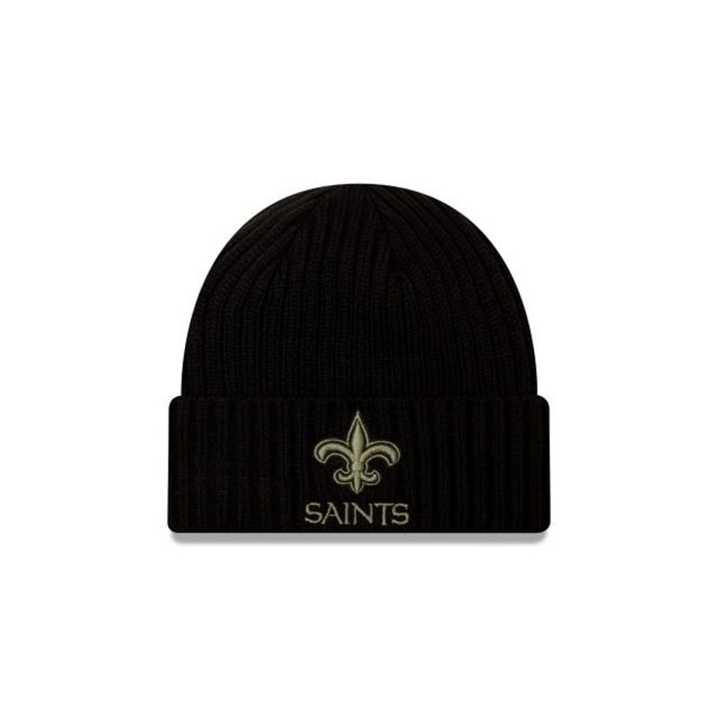 NFL New Orleans Saints Salute To Service Cuff Knit (RGD3810) - Black New Era Beanies